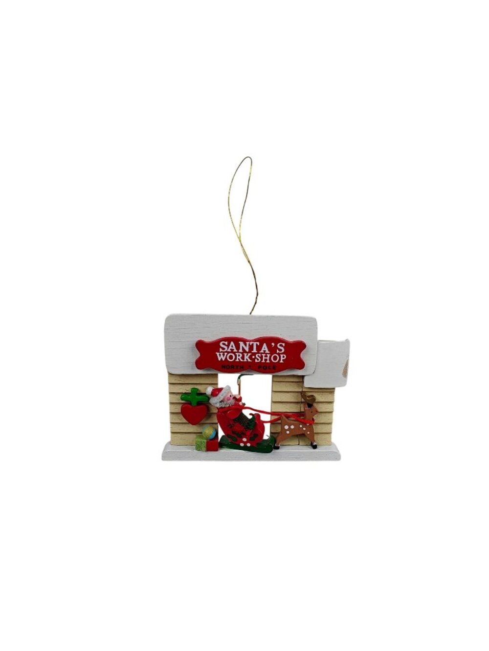 Vintage 1986 Kurt S. Adler Christmas Ornament Wood Santas Workshop Handcrafted